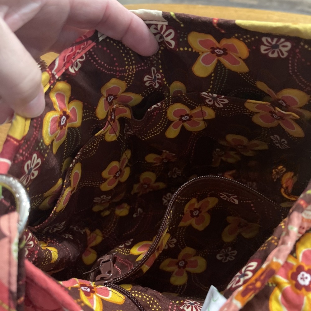 Vera Bradley Buttercup Saddle Up Bag-Crossbody-Shoulder Bag-Silver Ring - Picture 6 of 10